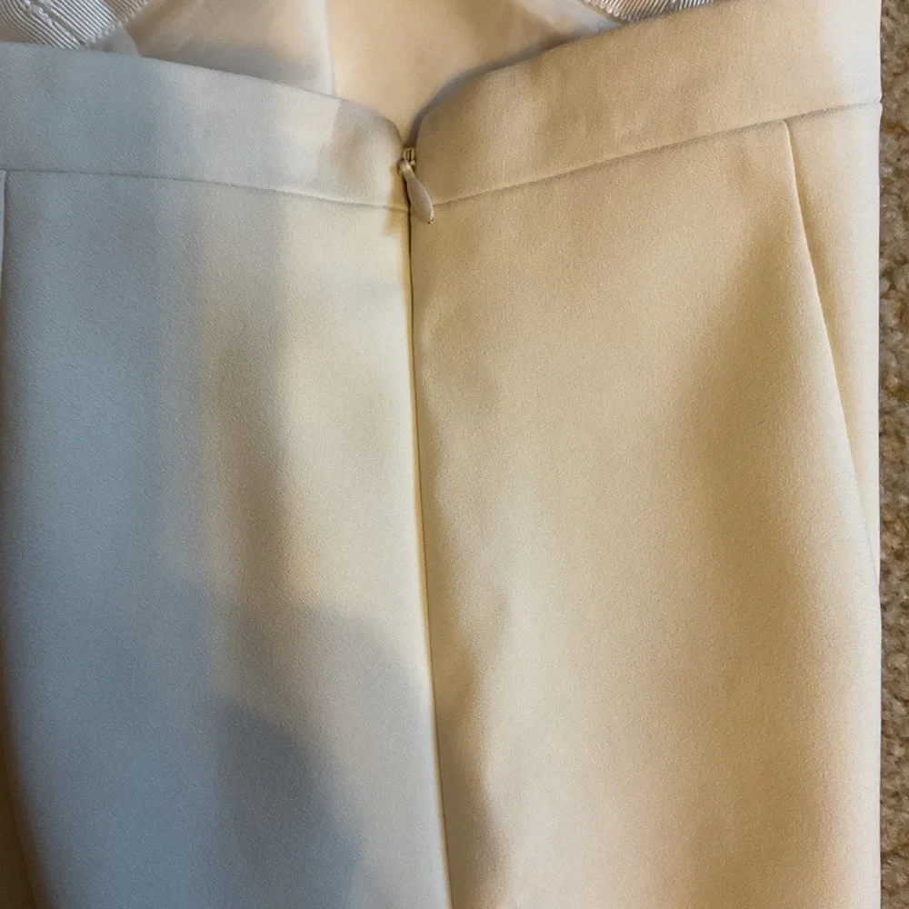 J. Crew Fit & Flared Cream Coquette 100% Linen Minimal Fully Lined Mini Skirt 00
